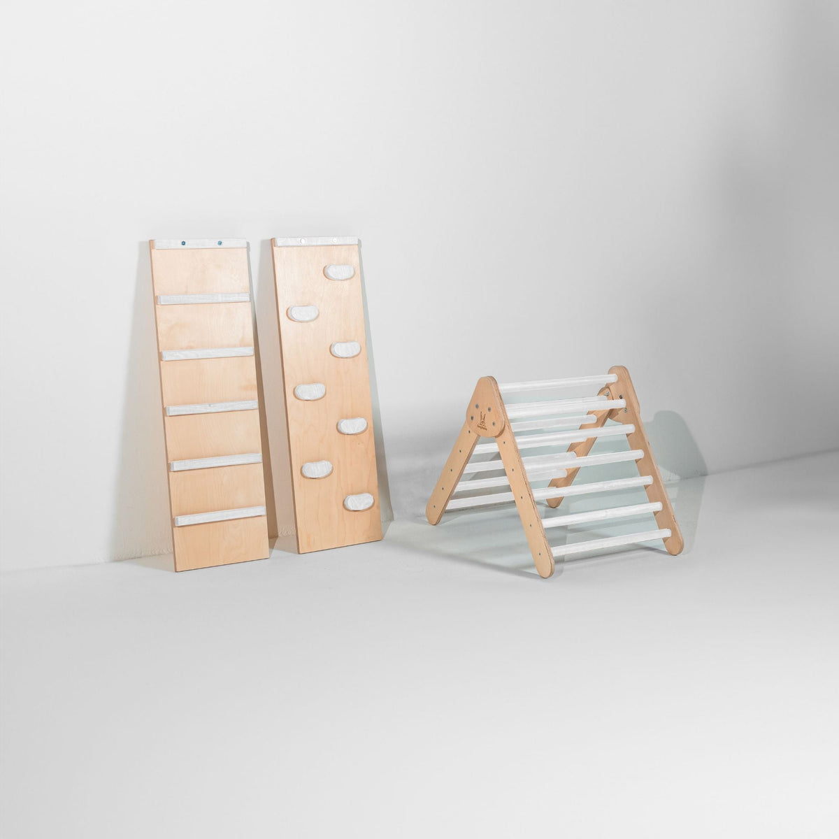 Bunny Hopkins My First Climber Playset – Mini Pikler Triangle with Reversible Ramp, Made in the USA