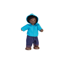 Load image into Gallery viewer, PlanToys Eco-Friendly Wooden Boy Dollhouse Figure - Dark Skin Tone
