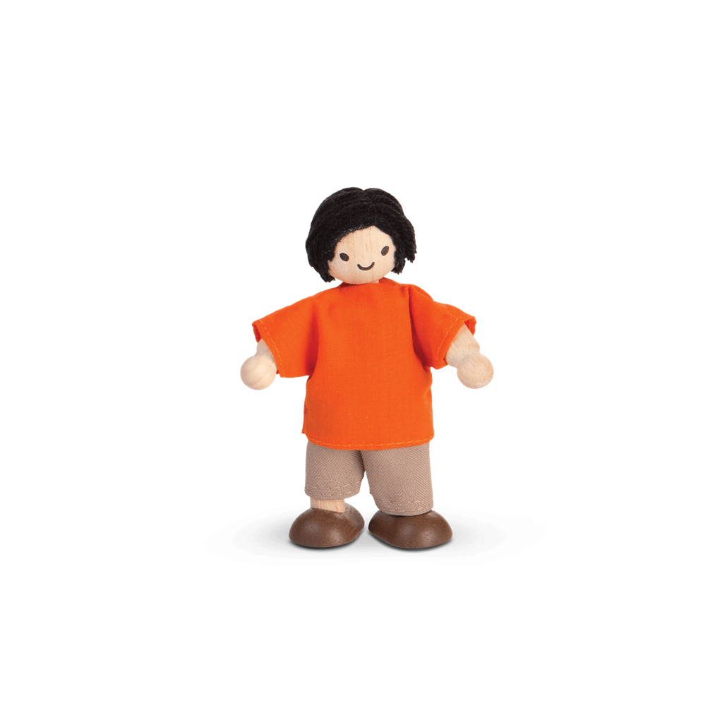 PlanToys Eco-Friendly Wooden Boy Dollhouse Figure - Fair Skin Tone