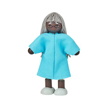 Load image into Gallery viewer, PlanToys Eco-Friendly Wooden Grandmother Dollhouse Figure - Dark Skin Tone
