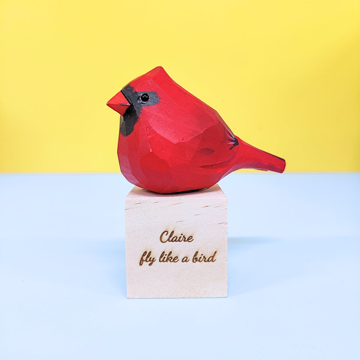 Kitsville Hand-Carved Wooden Cardinal Bird