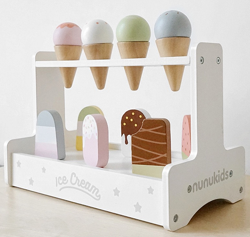 15 Pcs Wooden Popsicle Ice Cream Bar Pretend Play Set