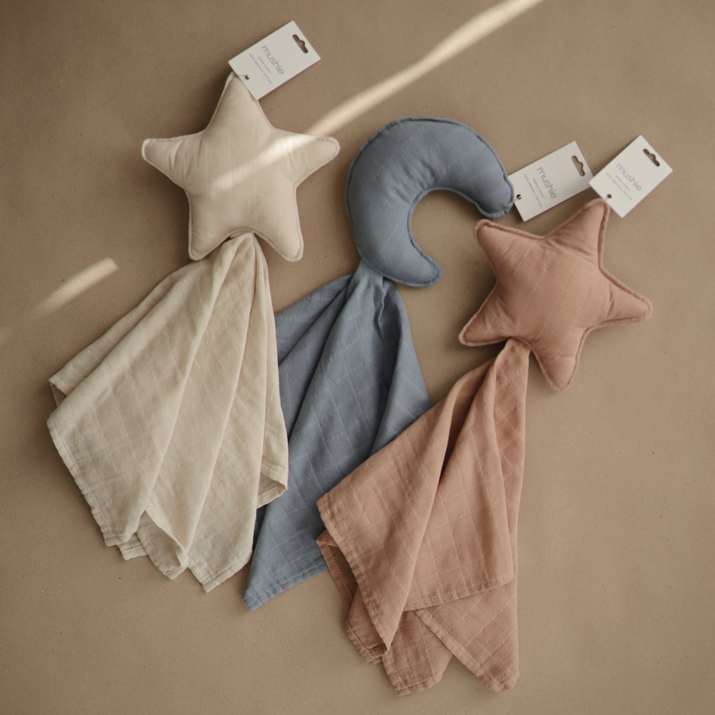 Mushie Organic Cotton Baby Moon Lovey Blanket