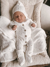 Load image into Gallery viewer, Organic cotton knit coming home newborn outfit set white gender-neutral
