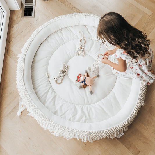 Finn + Emma Organic Cotton Macrame Round Baby Play Mat