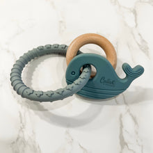 Load image into Gallery viewer, Whale Silicone &amp; Beechwood Teether
