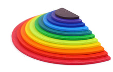 Load image into Gallery viewer, 11 Pcs Large Wooden Rainbow Stacking Semi-circles Building Boards Set in Primary Colors
