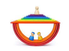Load image into Gallery viewer, 11 Pcs Wooden Rainbow Rectangular Building Boards in Primary Colors
