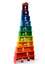 Load image into Gallery viewer, 11 Pcs Large Wooden Rainbow Stacking Semi-circles Building Boards Set in Primary Colors
