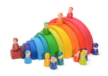 Load image into Gallery viewer, 12 Pcs Rainbow Wooden Peg Dolls in Primary Colors

