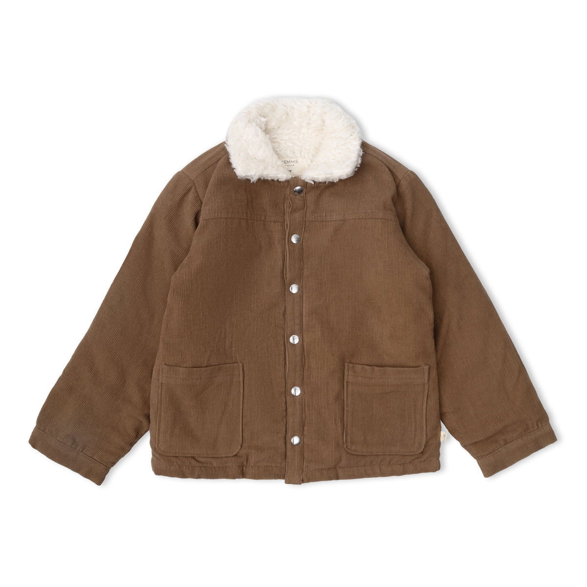 Organic Corduroy Jacket with Sherpa Lining for Toddlers – Brown