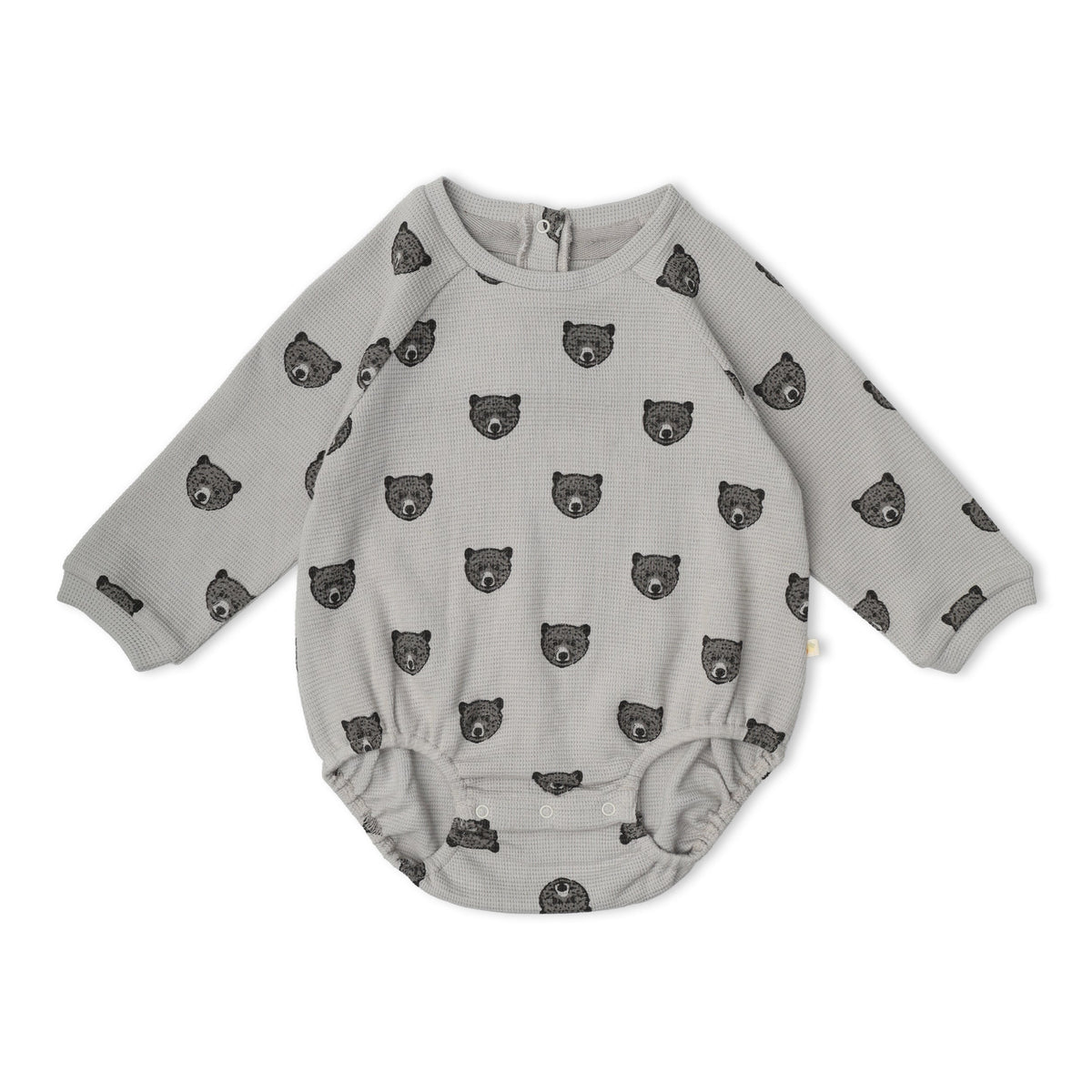 Organic Cotton Long Sleeve Bubble Romper for Babies – Woodland Bear