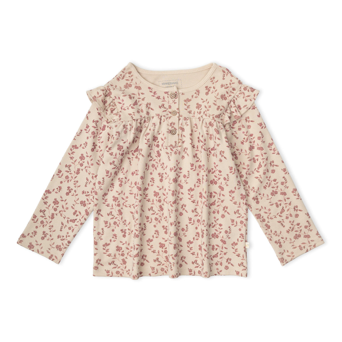 Organic Cotton Ruffle Long Sleeve Tops, Set of 2 for Babies & Toddlers – Petal Whispers + Dusty Rose