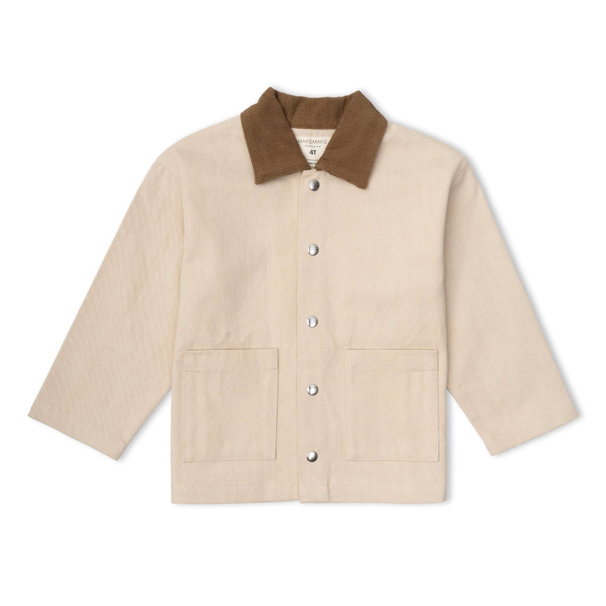Organic Cotton Twill Button Jacket for Toddlers – Oat