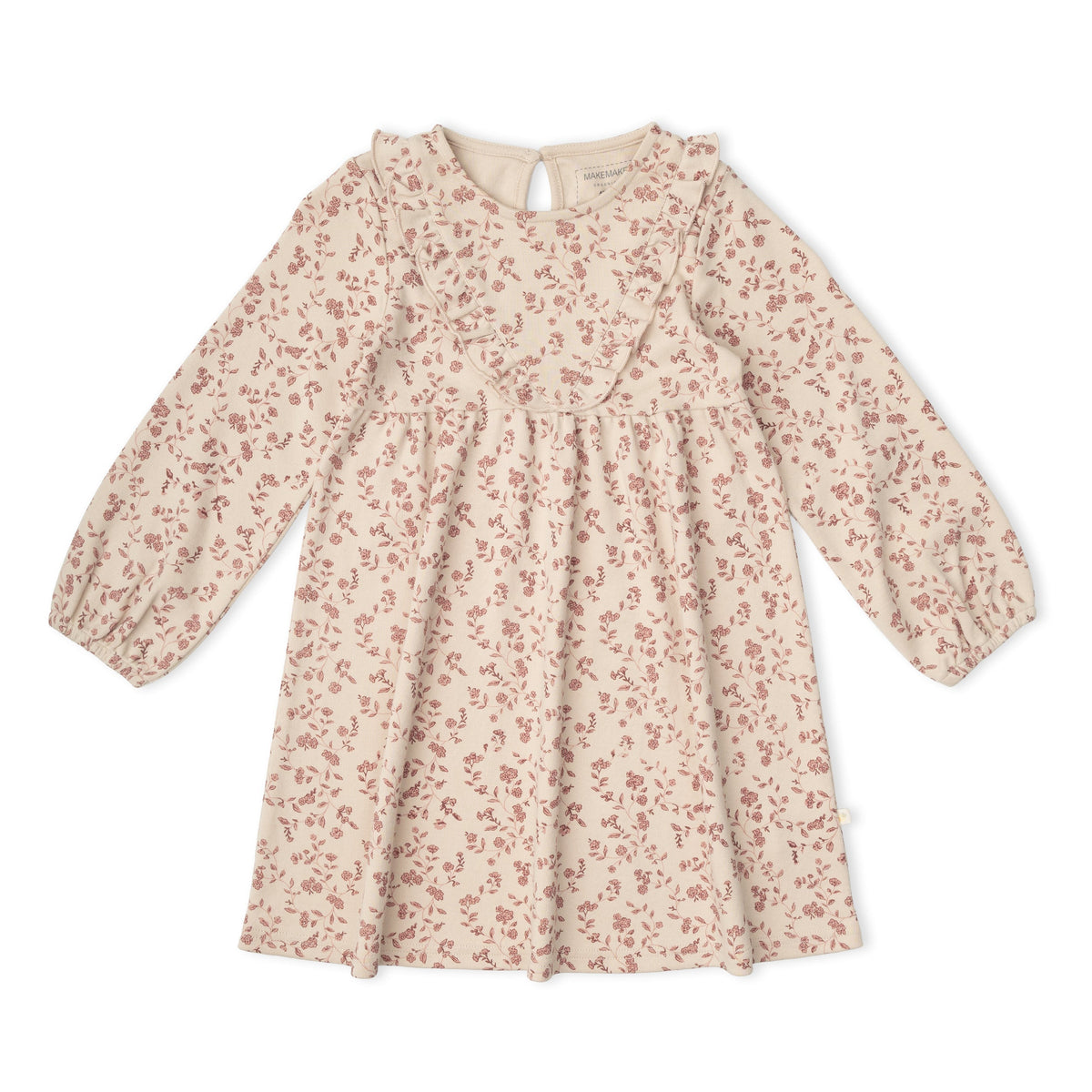 Organic Long Sleeve Ruffle V-Neck Dress for Babies & Toddlers – Petal Whispers
