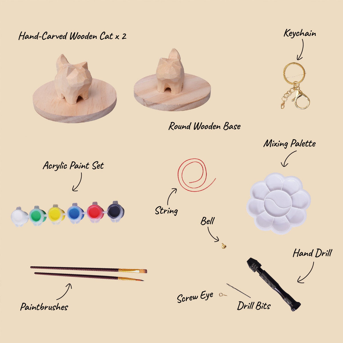 Kitsville Cat Painting Kit – Wooden DIY Craft Kit