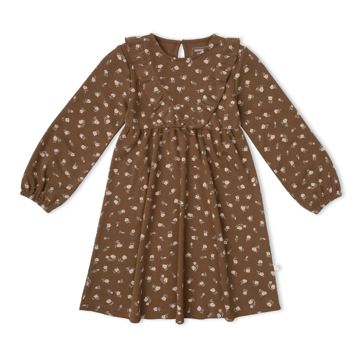 Organic Long Sleeve Ruffle V-Neck Dress for Babies & Toddlers – Primrose