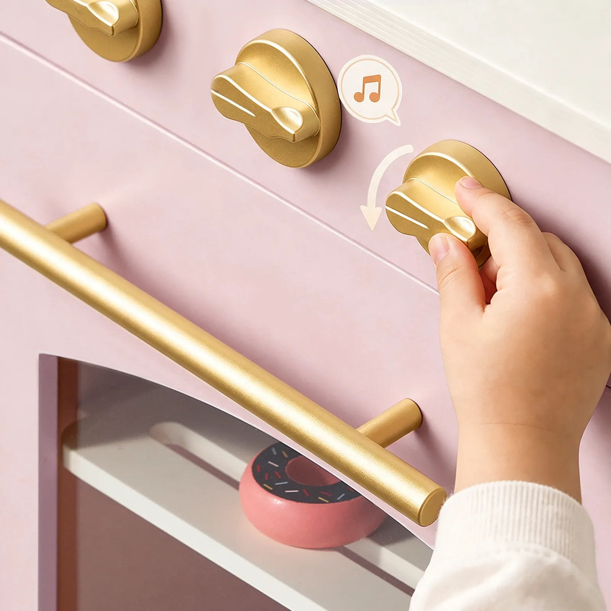 Tiny Land Wooden Play Kitchen with Storage – Cottage-Style Toddler Kitchen