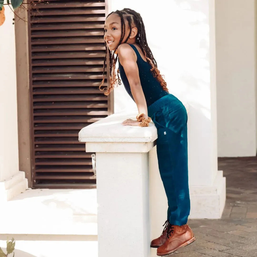 Jackalo Organic Cotton Corduroy Jules Pants - Peacock