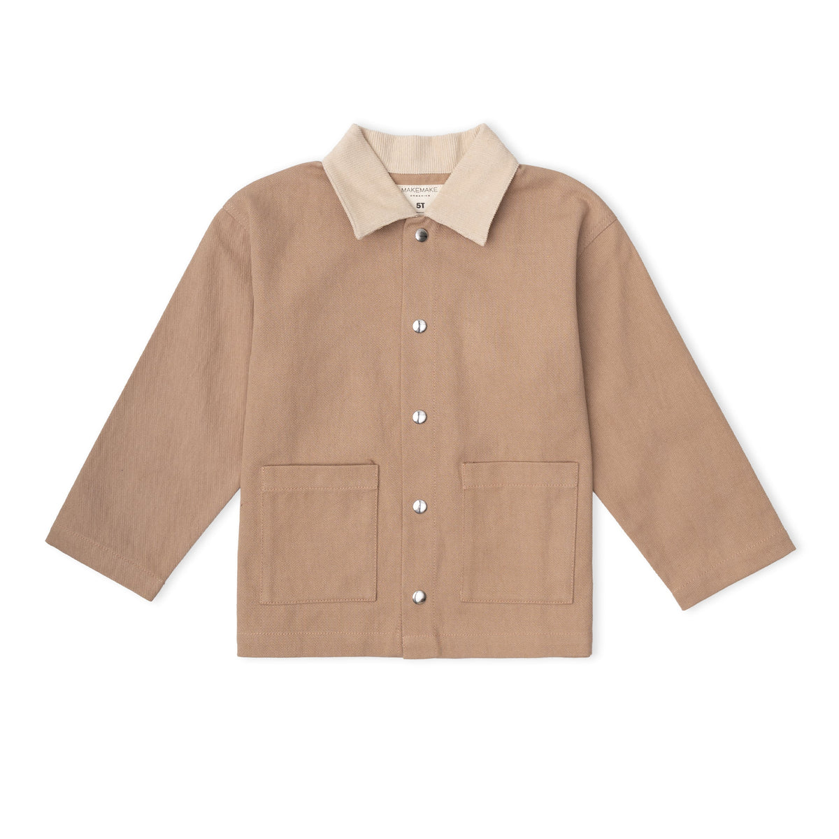 Organic Cotton Twill Button Jacket for Toddlers – Taupe