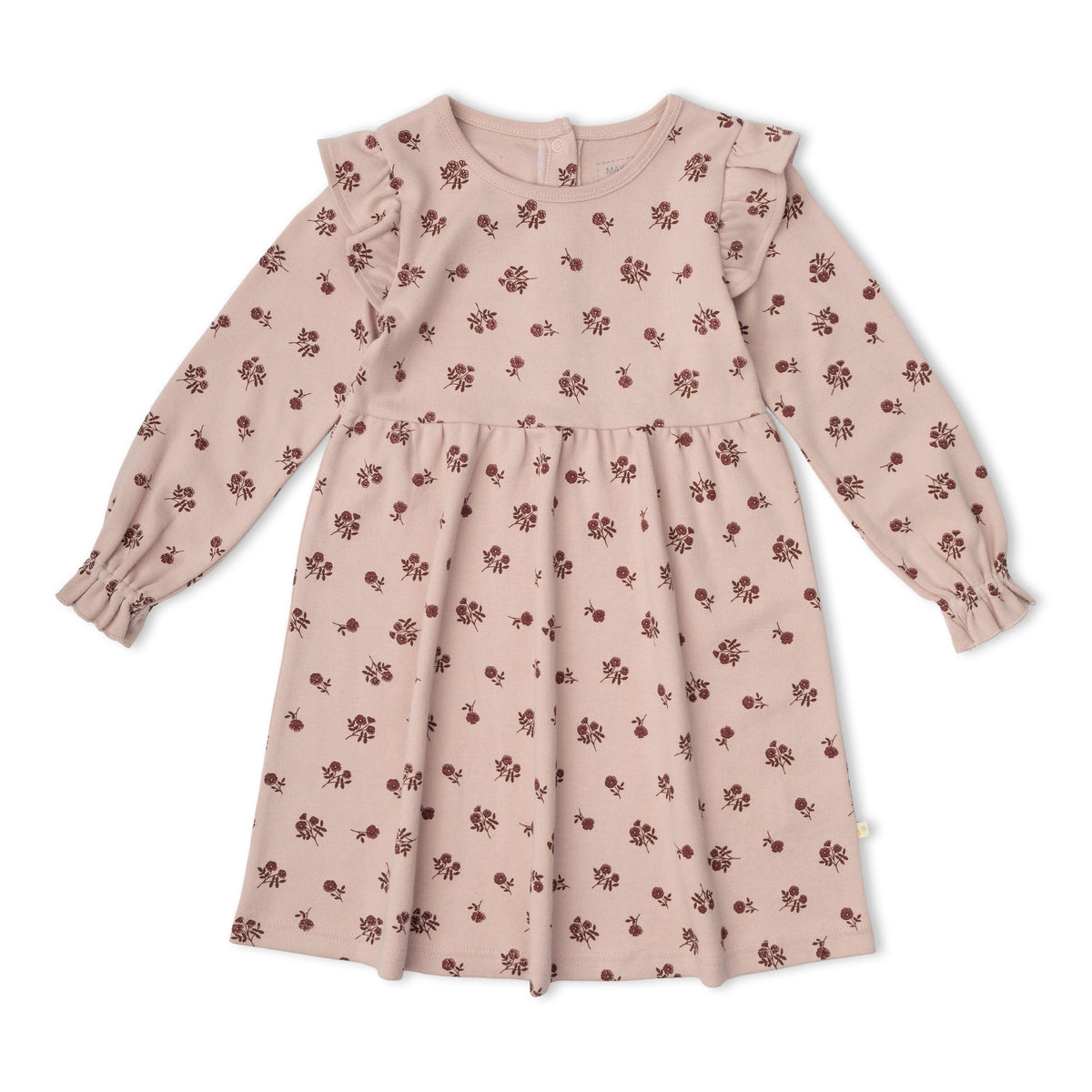 Organic Knit Ruffle Sleeve Dress for Babies & Toddlers – Rosebud