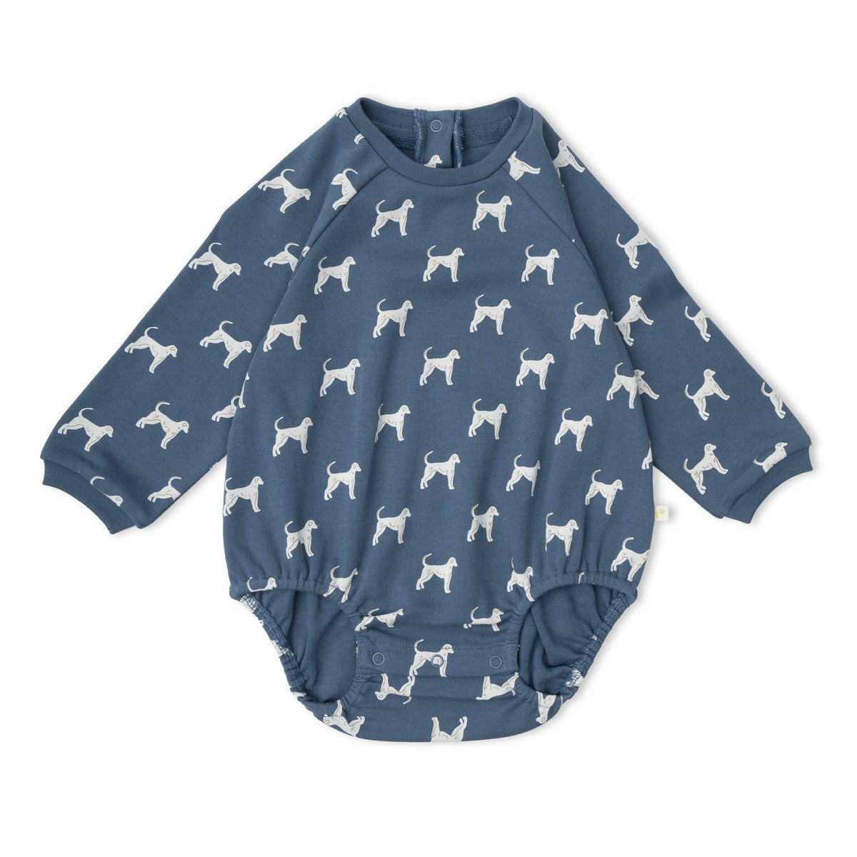 Organic Cotton Long Sleeve Bubble Romper for Babies – Dog