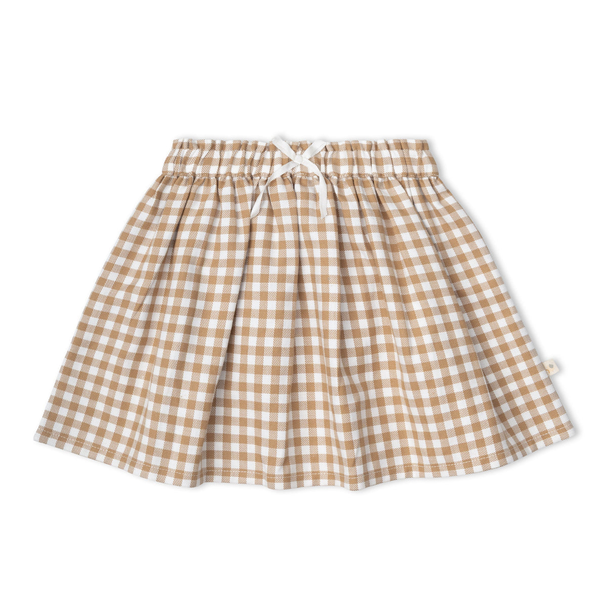 Organic Cotton Twill Skirt for Toddlers – Oat Gingham