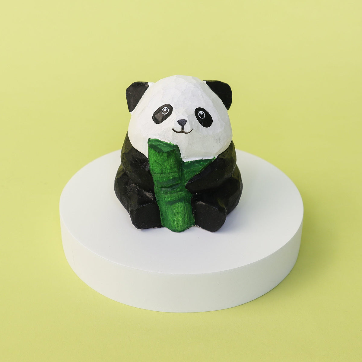Kitsville Hand-Carved Wooden Panda Figurine