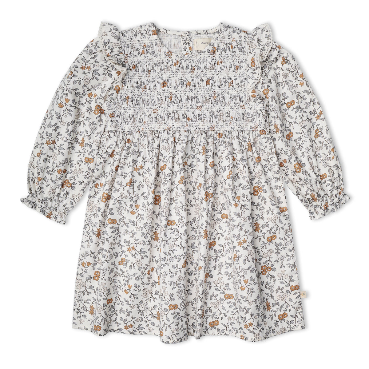 Organic Cotton Smocked Ruffle Dress for Babies & Toddlers – Ivy