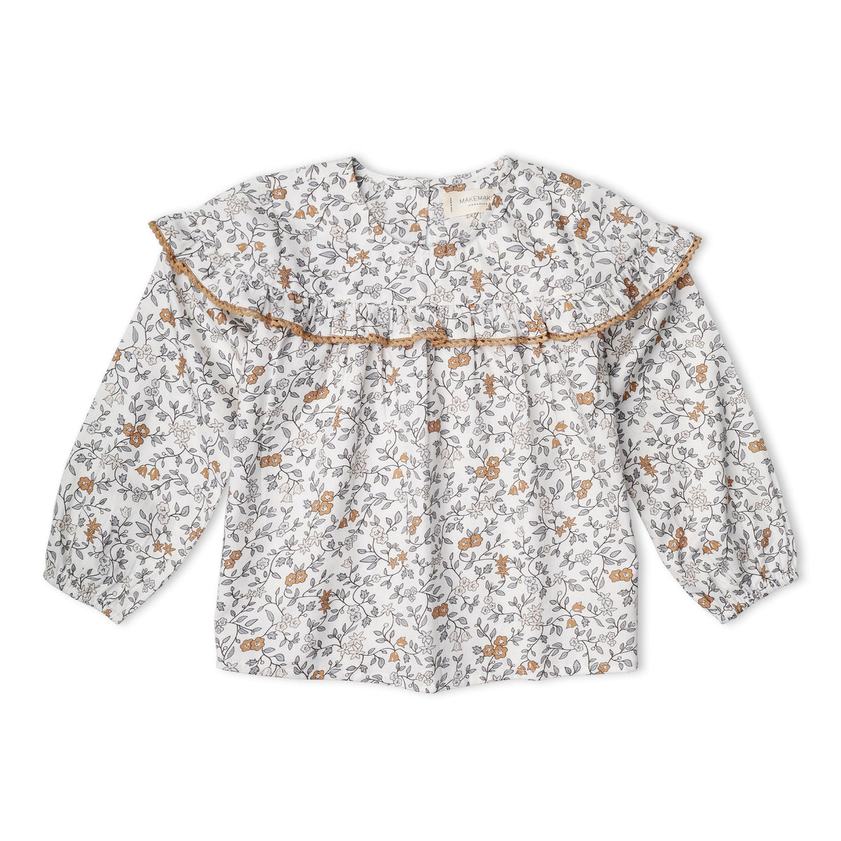 Organic Cotton Ruffle Button Blouse for Toddlers – Ivy