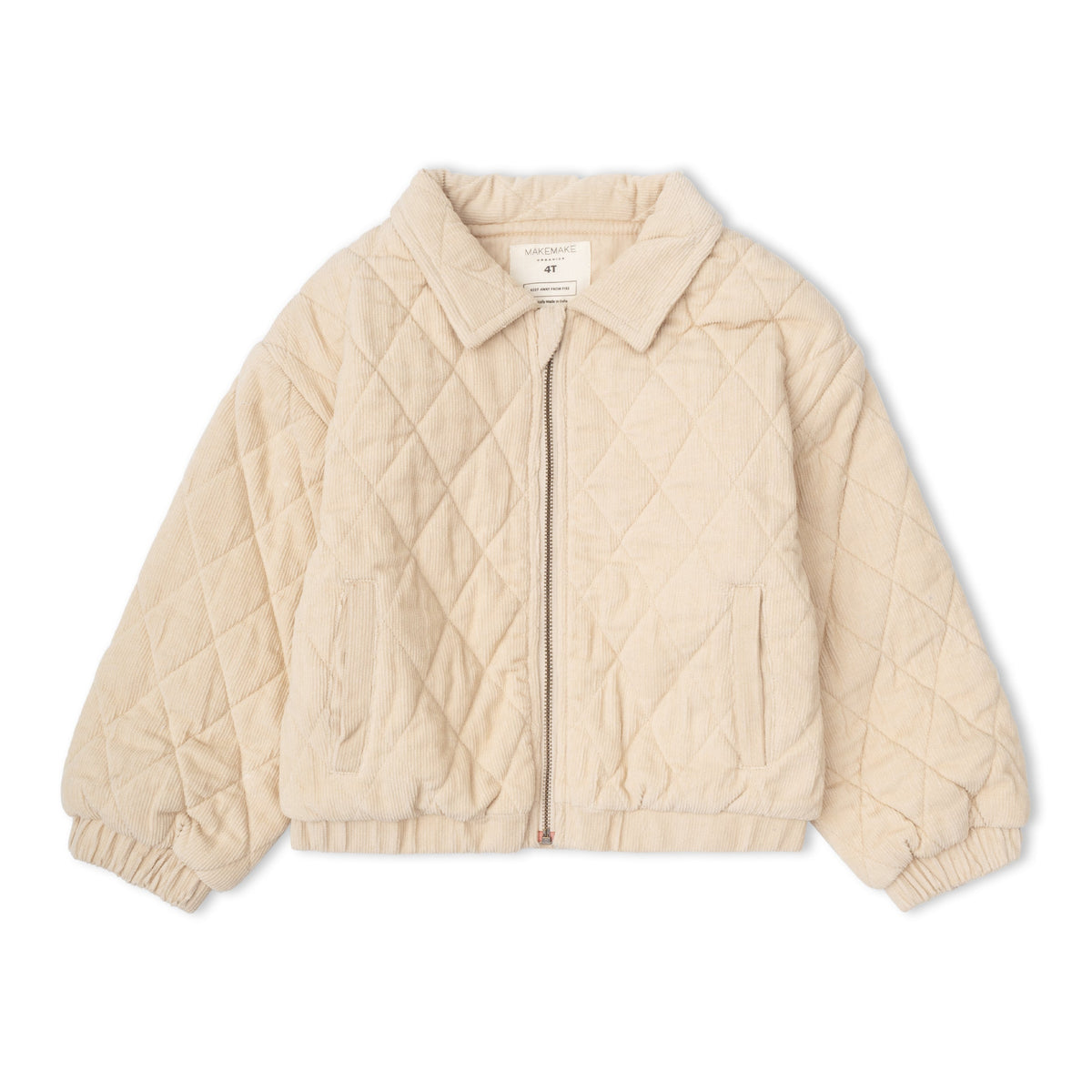 Organic Quilted Corduroy Bomber Jacket for Babies & Toddlers – Oat
