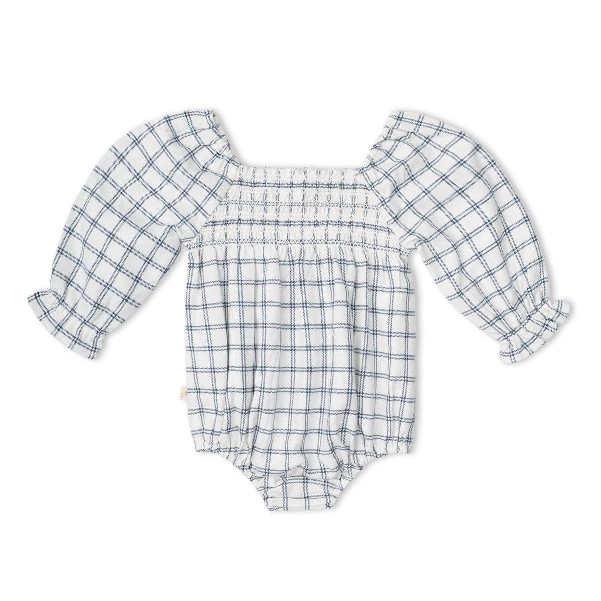 Organic Cotton Smocked Long Sleeve Romper for Babies – Window Plaids