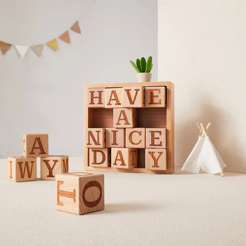 wooden eco-friendly non-toxic alphabet blocks for toddlers preschoolers by tiny land