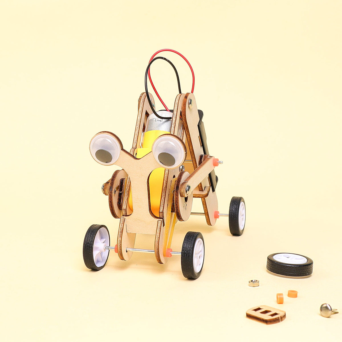 Kitsville Crawling Bug Robot DIY Kit – Wooden STEM Building Kit for Kids