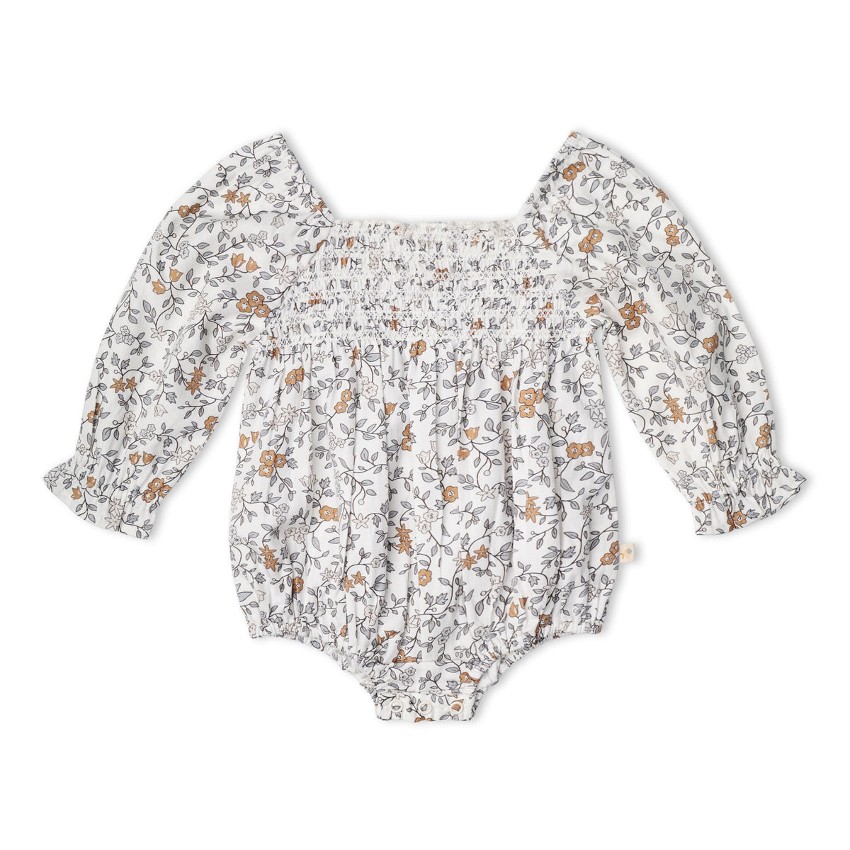 Organic Cotton Smocked Long Sleeve Romper for Babies – Ivy