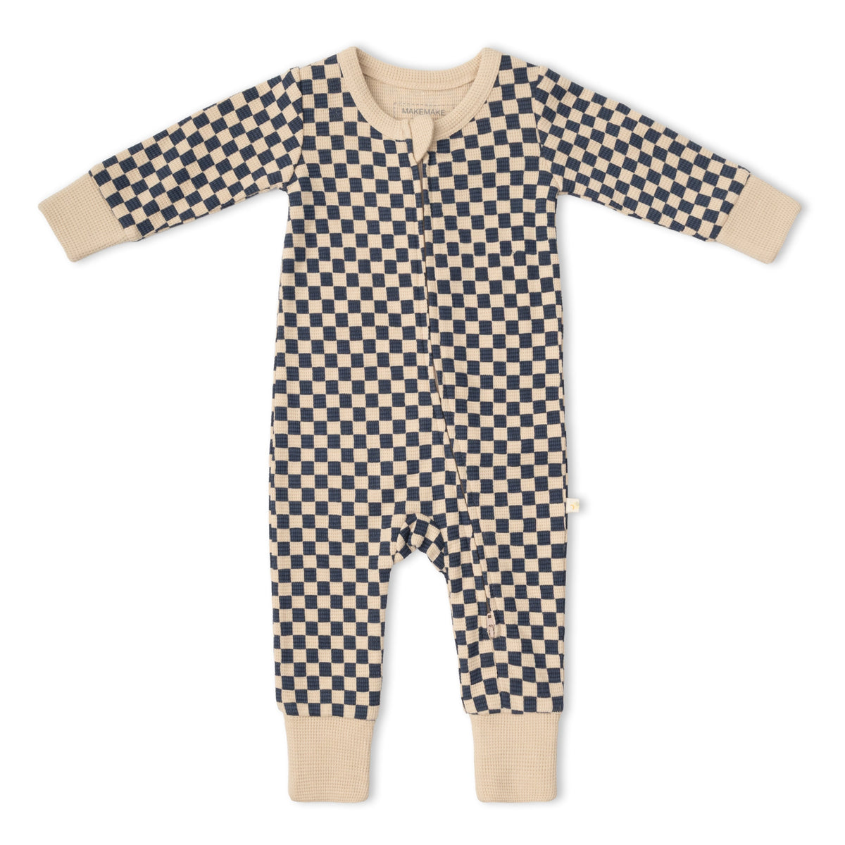 Organic Cotton 2-Way Zip Romper with Convertible Footies & Mittens for Babies – Midnight Check