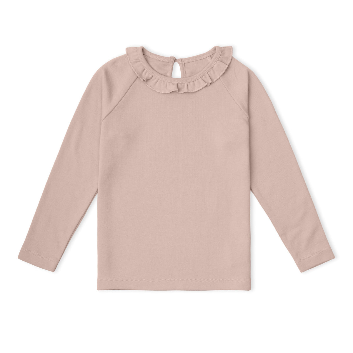 Organic Ruffle Neck Top for Babies & Toddlers – Dusty Rose