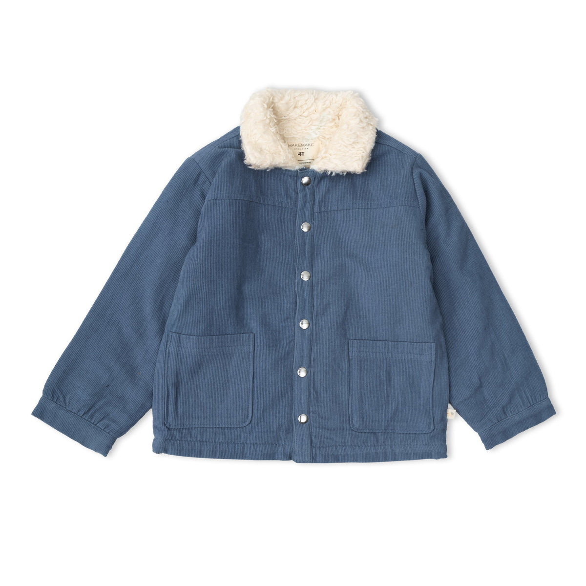 Organic Corduroy Jacket with Sherpa Lining for Toddlers – Navy