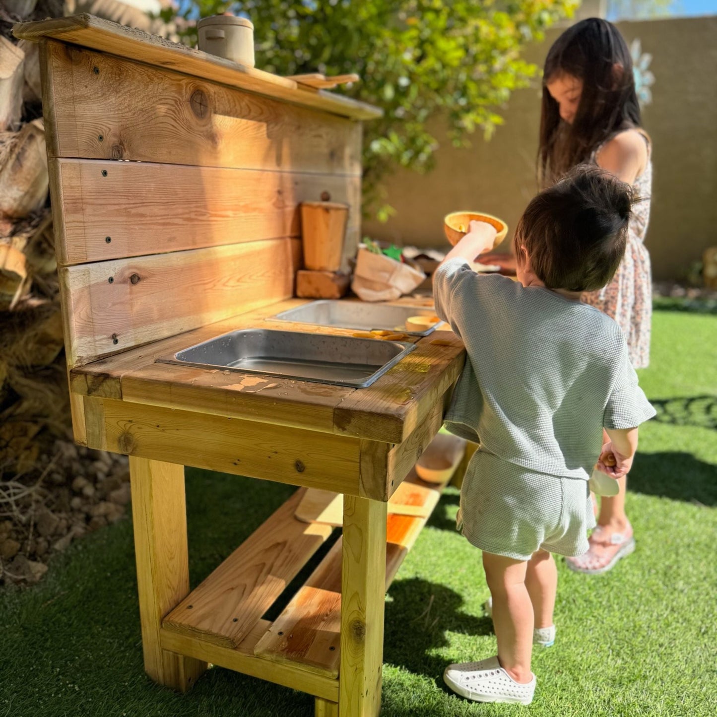 Bunny Hopkins® Mud Kitchen - Eco-Friendly Non-Toxic Outdoor Play Kitchen Made from American Cedar