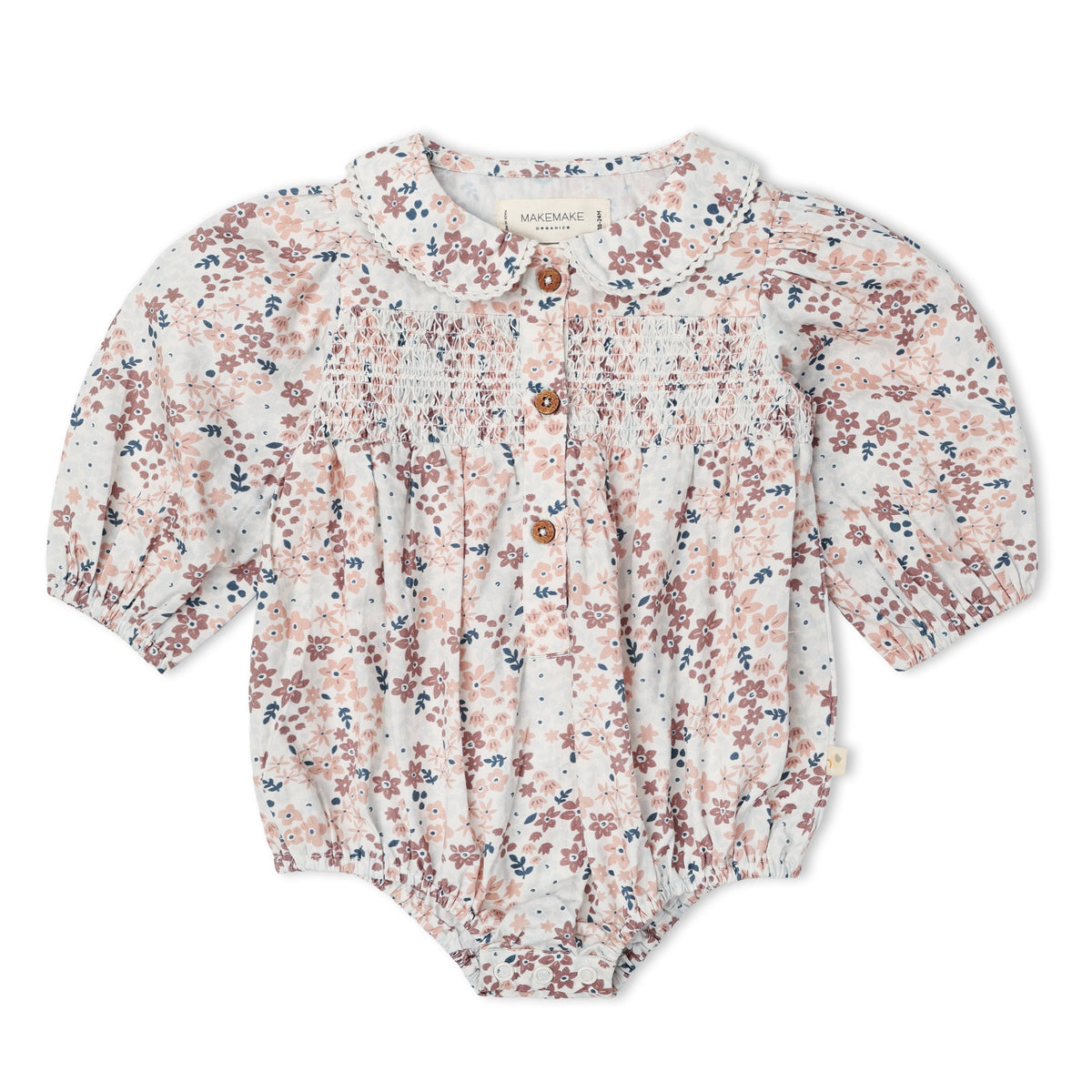 Organic Cotton Smocked Long Sleeve Bubble Romper for Babies – Wild Sprig
