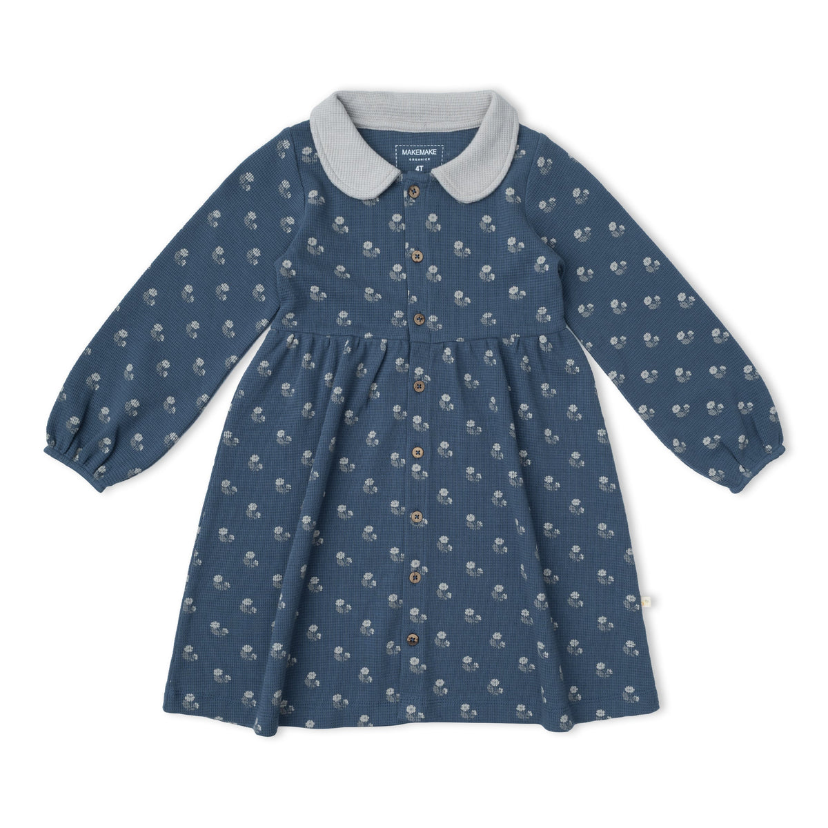 Organic Cotton Collared Dress for Babies & Toddlers – Indigo Blossom