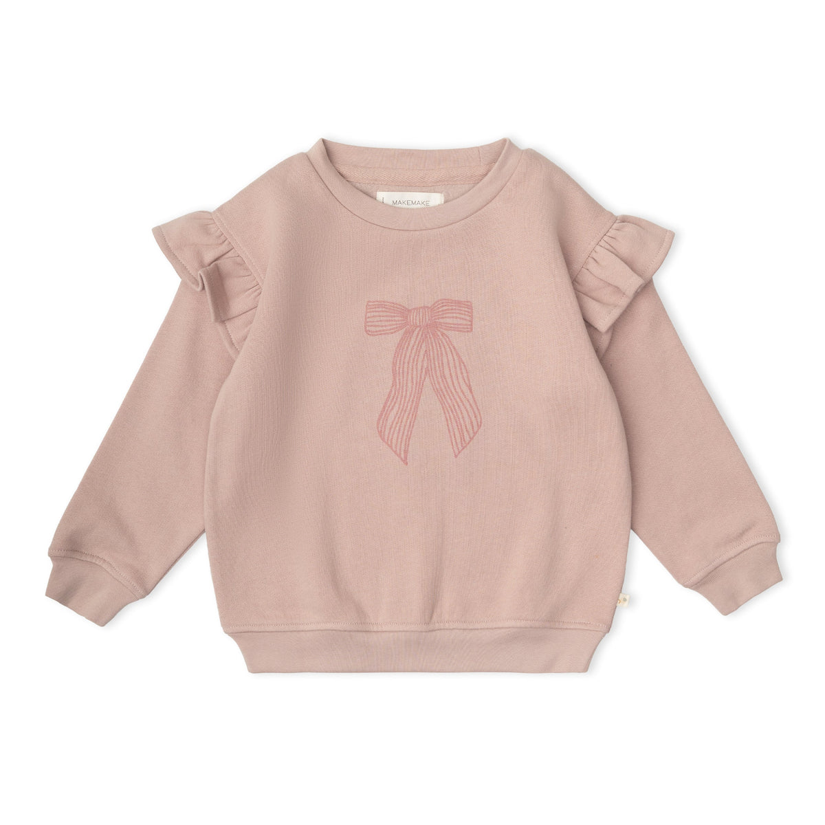 Organic Fleece Ruffle Sleeve Sweatshirt for Babies & Toddlers – Bow