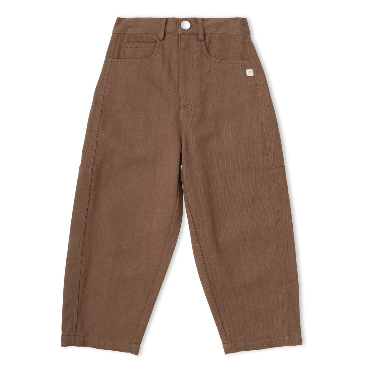 Organic Cotton Twill Barrel Pants for Babies & Toddlers – Brown