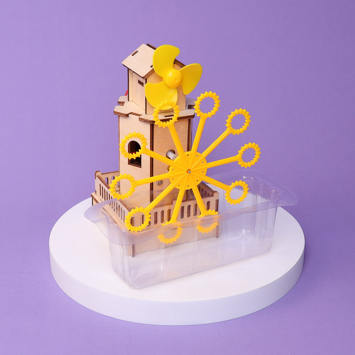 Kitsville Bubble Machine DIY Kit – Wooden STEM Building Kit for Kids