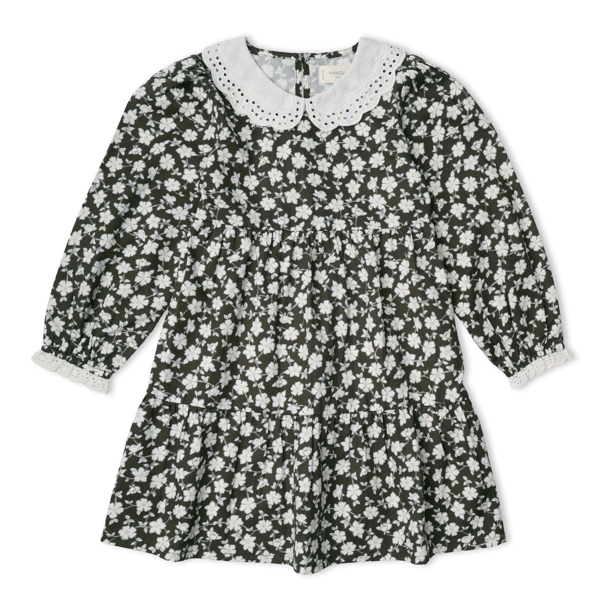 Organic Cotton Collar Tiered Dress for Babies & Toddlers – Twilight Meadow