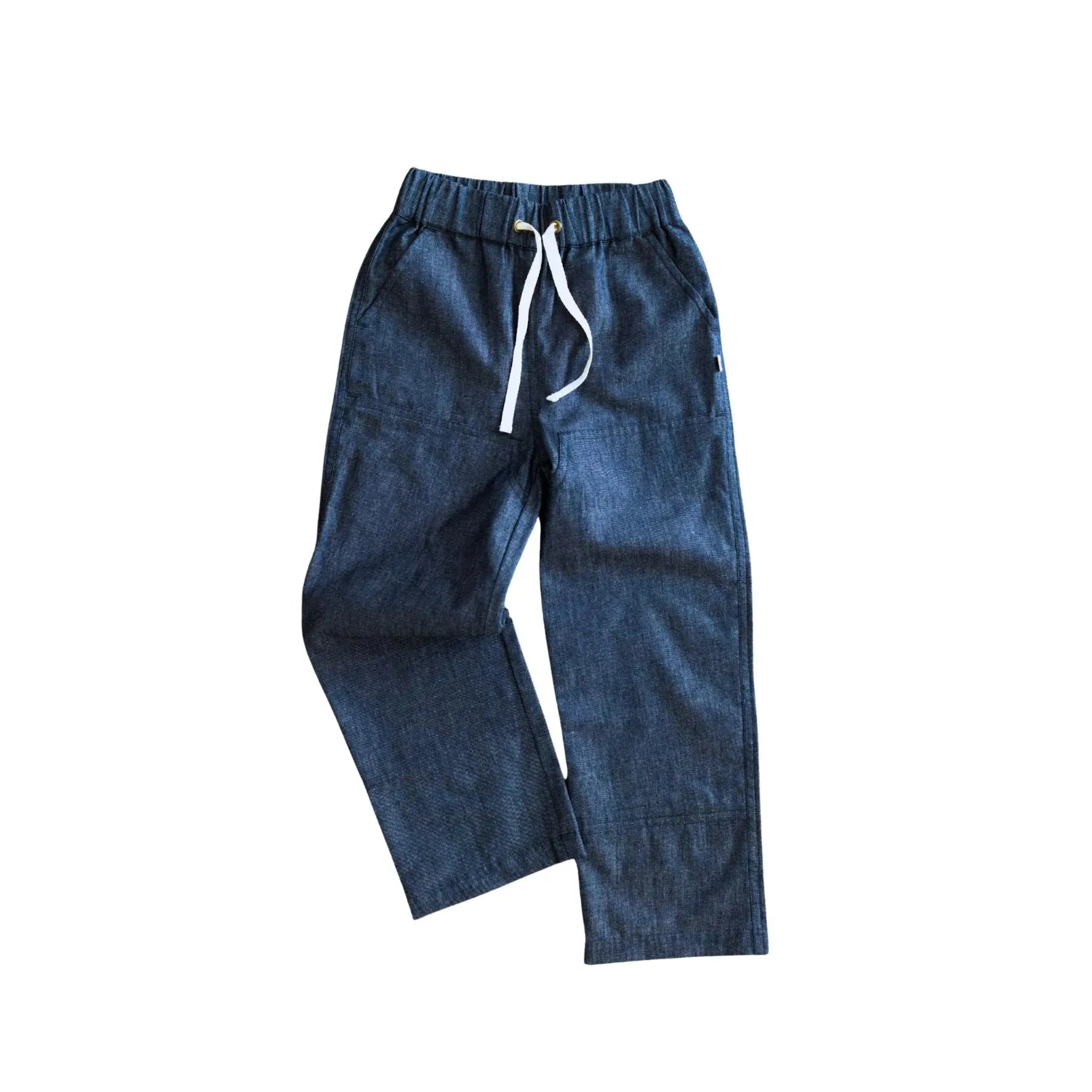 Denim jeans drawstring grow with me sustainable non-toxic kids’ pants