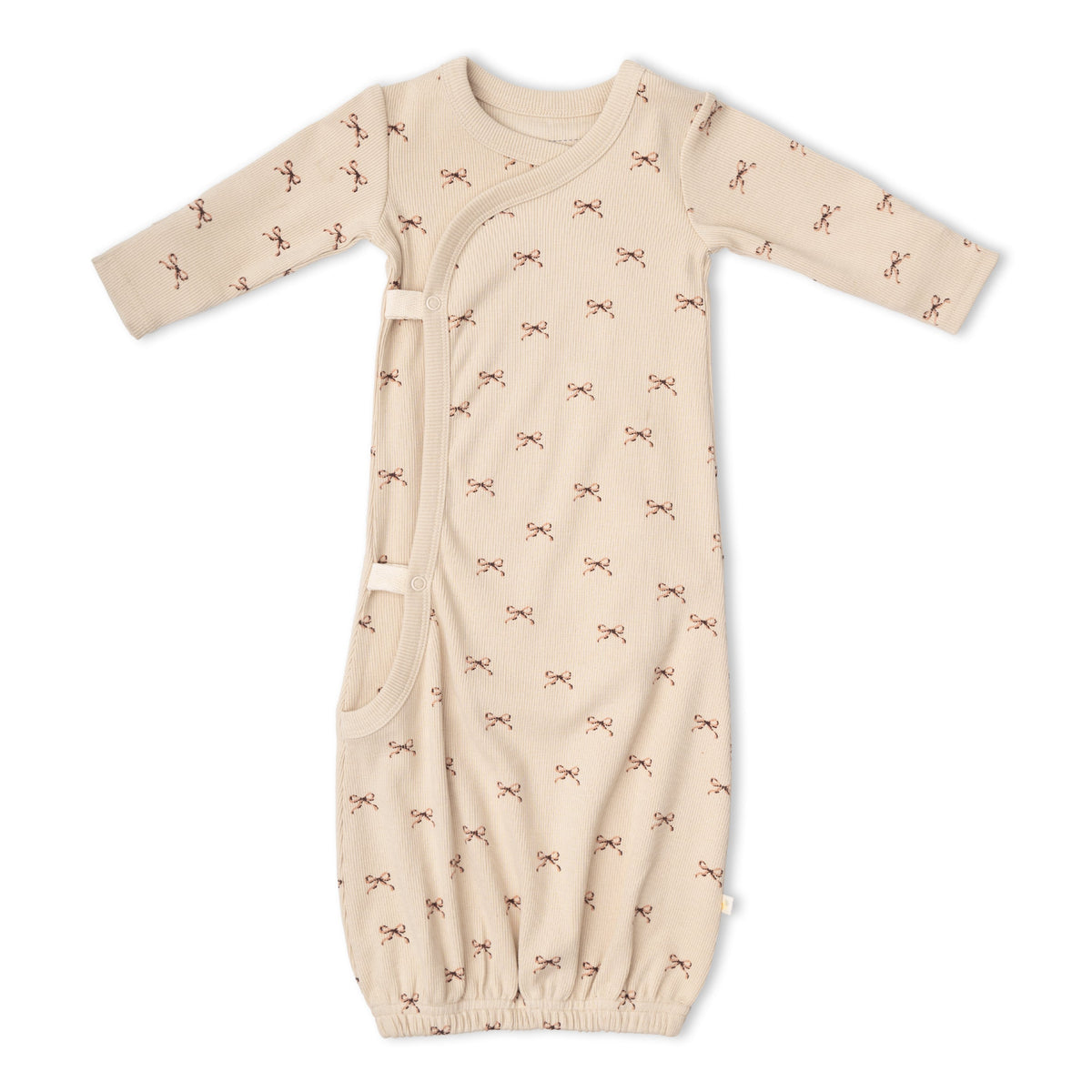 Organic Cotton Kimono Newborn Sleep Gown & Hat Set – Tiny Bows