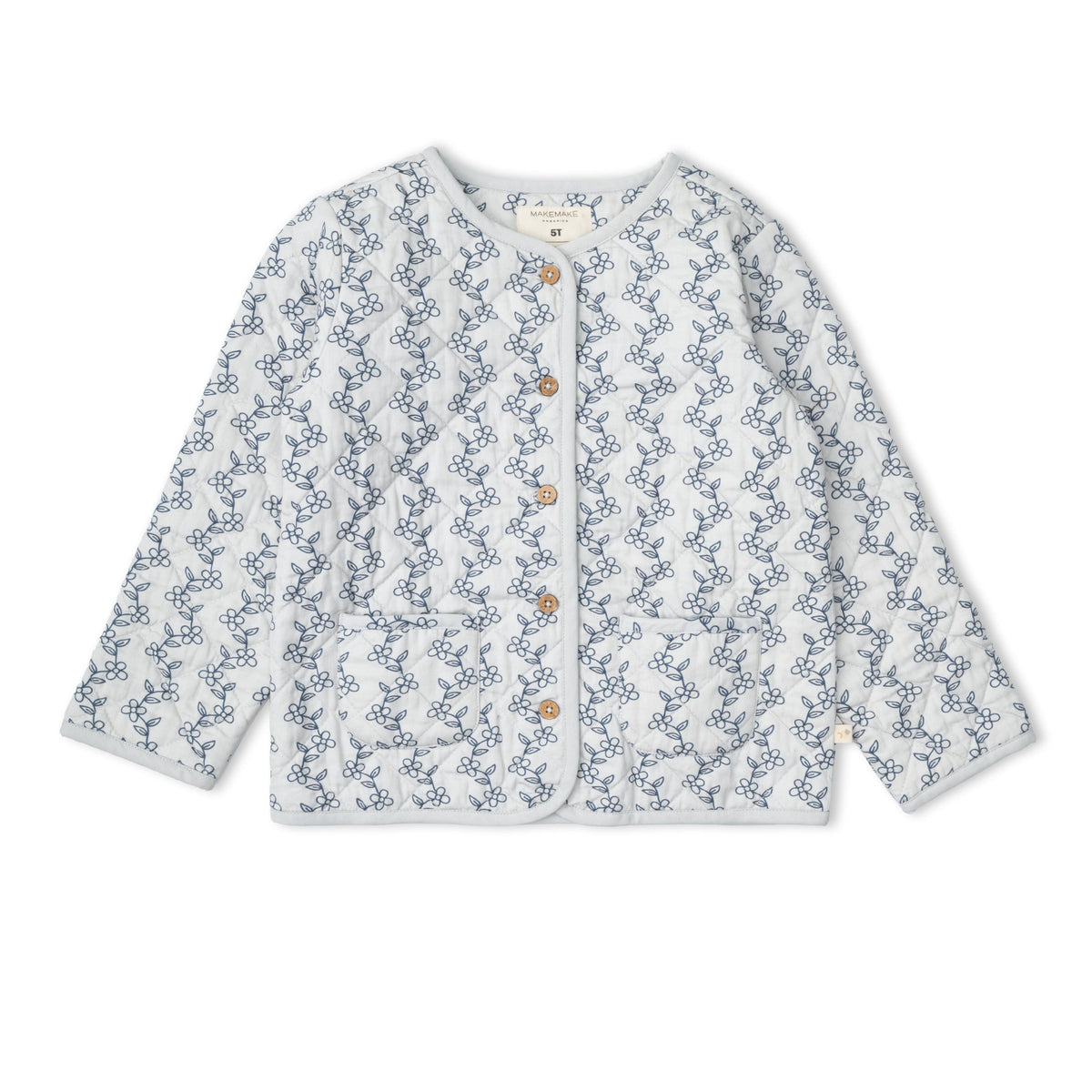 Organic Quilted Buttoned Jacket for Babies & Toddlers – Bluebell Vine