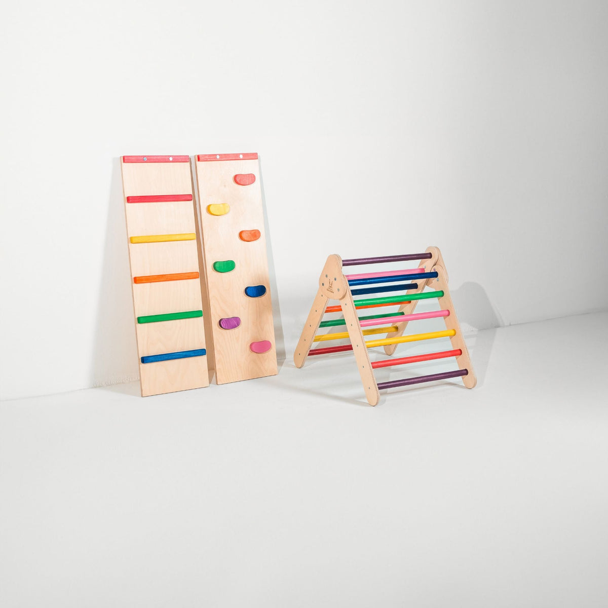 Bunny Hopkins My First Climber Playset – Mini Pikler Triangle with Reversible Ramp, Made in the USA
