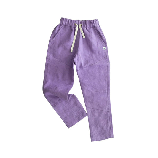 Jackalo Ash 100% Linen Pants for Kids - Lilac